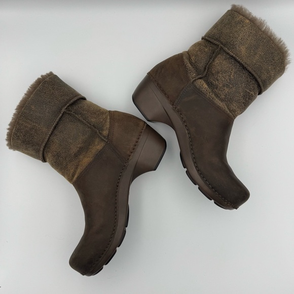 Dansko Stormy Brown Shearling Fur Lined Fold-down Ankle Boots size 40 (9.5-10) - Picture 4 of 8